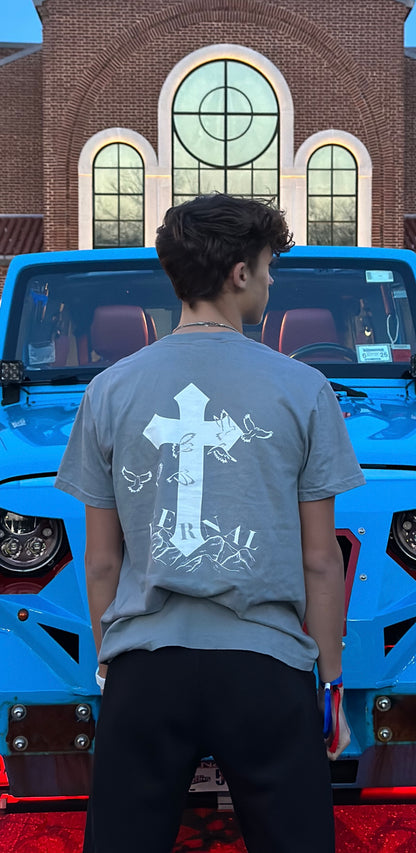 Embroidered Eternal Cross T-Shirt